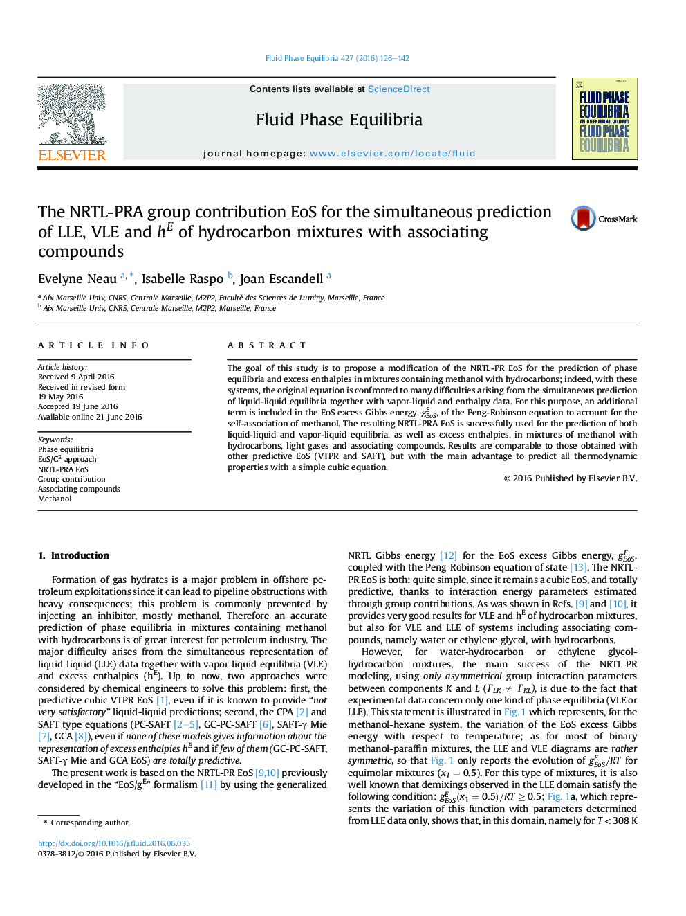 EOS سهم گروه NRTL-PRA برای پیش بینی همزمان LLE، VLE و HE مخلوط های هیدروکربنی با ترکیبات مرتبط