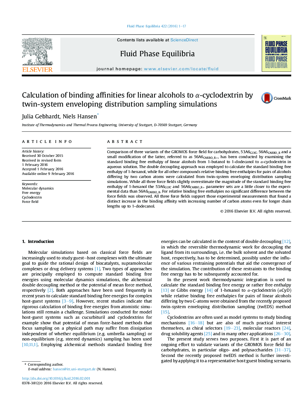 Calculation of binding affinities for linear alcohols to α-cyclodextrin by twin-system enveloping distribution sampling simulations