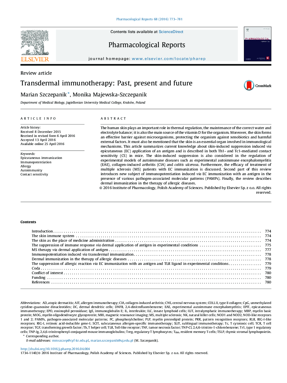 Transdermal immunotherapy: Past, present and future