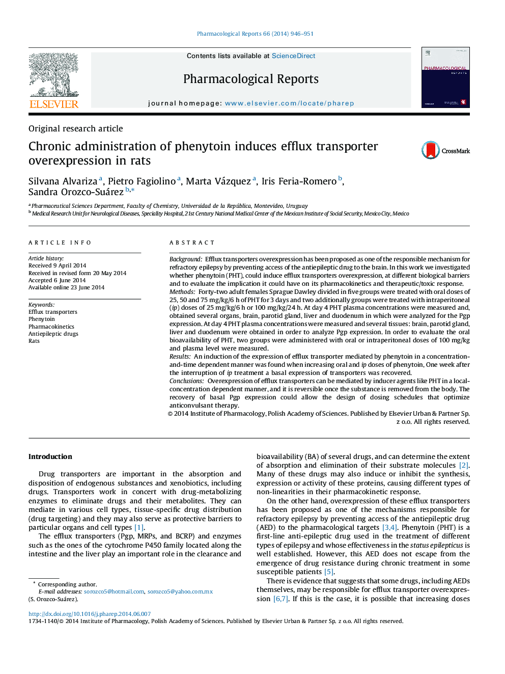 Chronic administration of phenytoin induces efflux transporter overexpression in rats