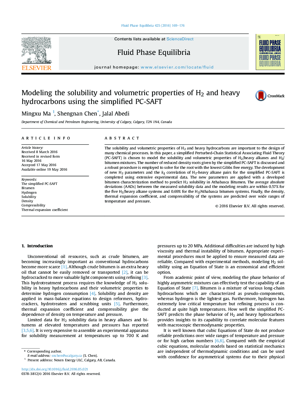 Modeling the solubility and volumetric properties of H2 and heavy hydrocarbons using the simplified PC-SAFT