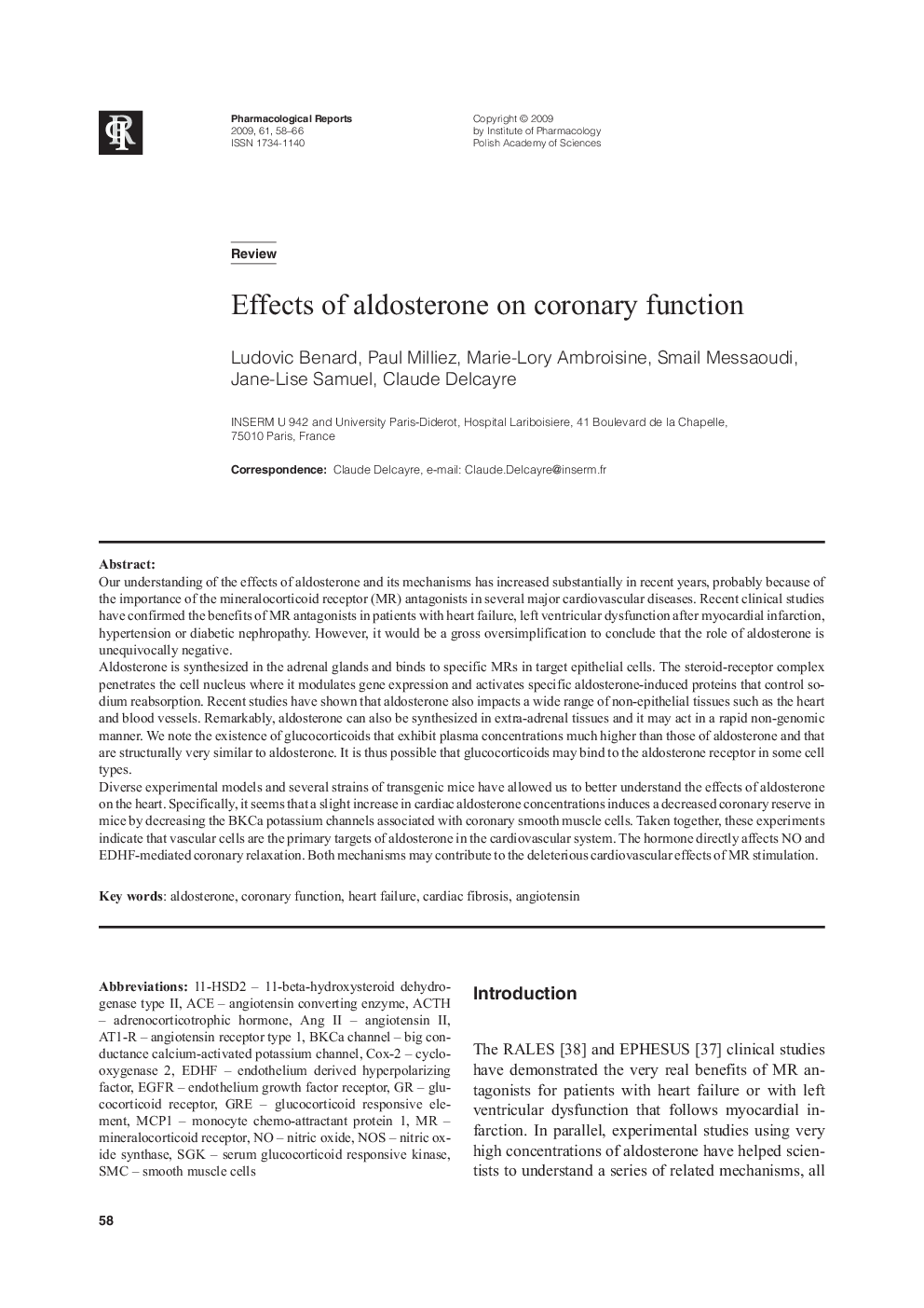 Effects of aldosterone on coronary function