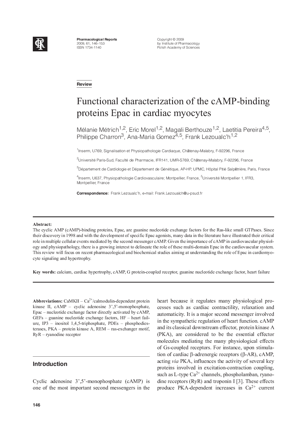 Functional characterization of the cAMP-binding proteins Epac in cardiac myocytes