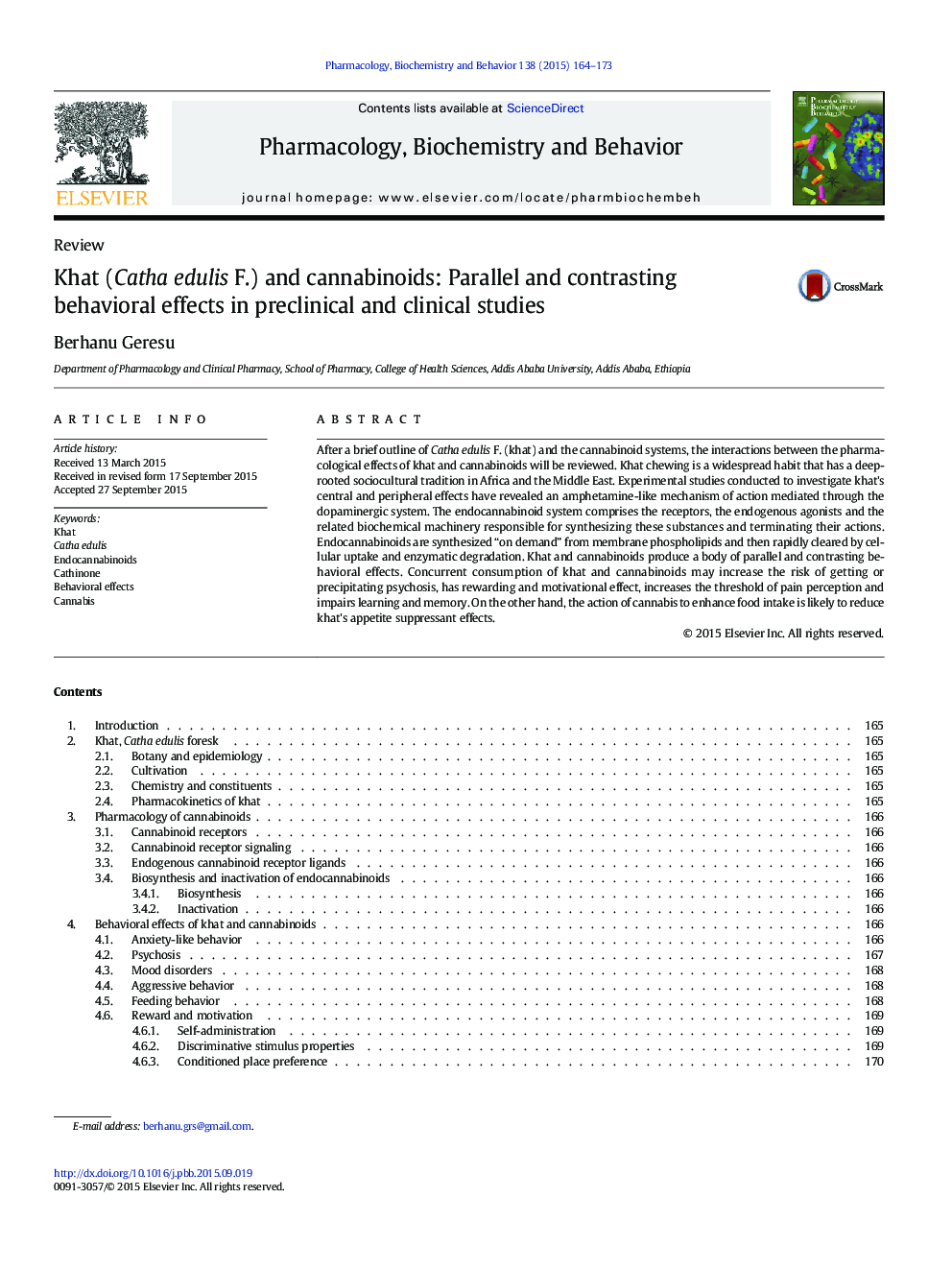 Khat (Catha edulis F.) and cannabinoids: Parallel and contrasting behavioral effects in preclinical and clinical studies
