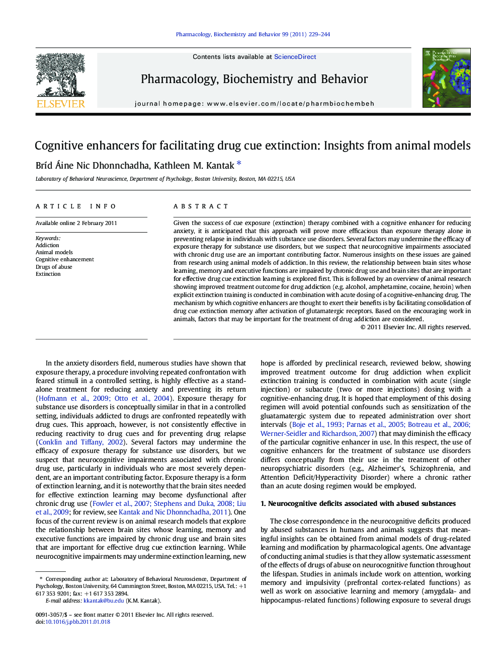 Cognitive enhancers for facilitating drug cue extinction: Insights from animal models