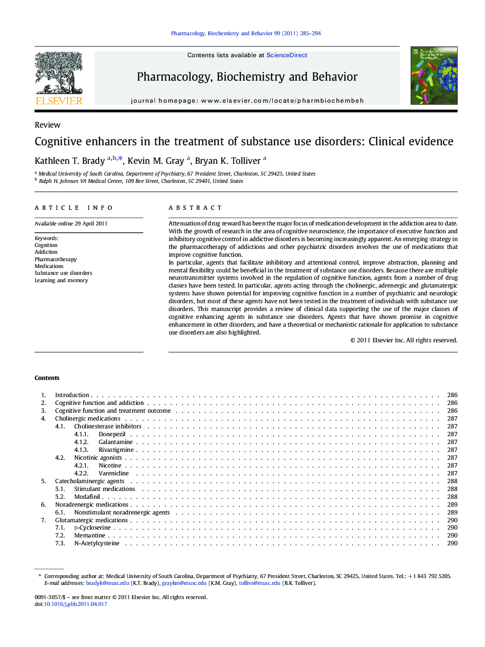 Cognitive enhancers in the treatment of substance use disorders: Clinical evidence