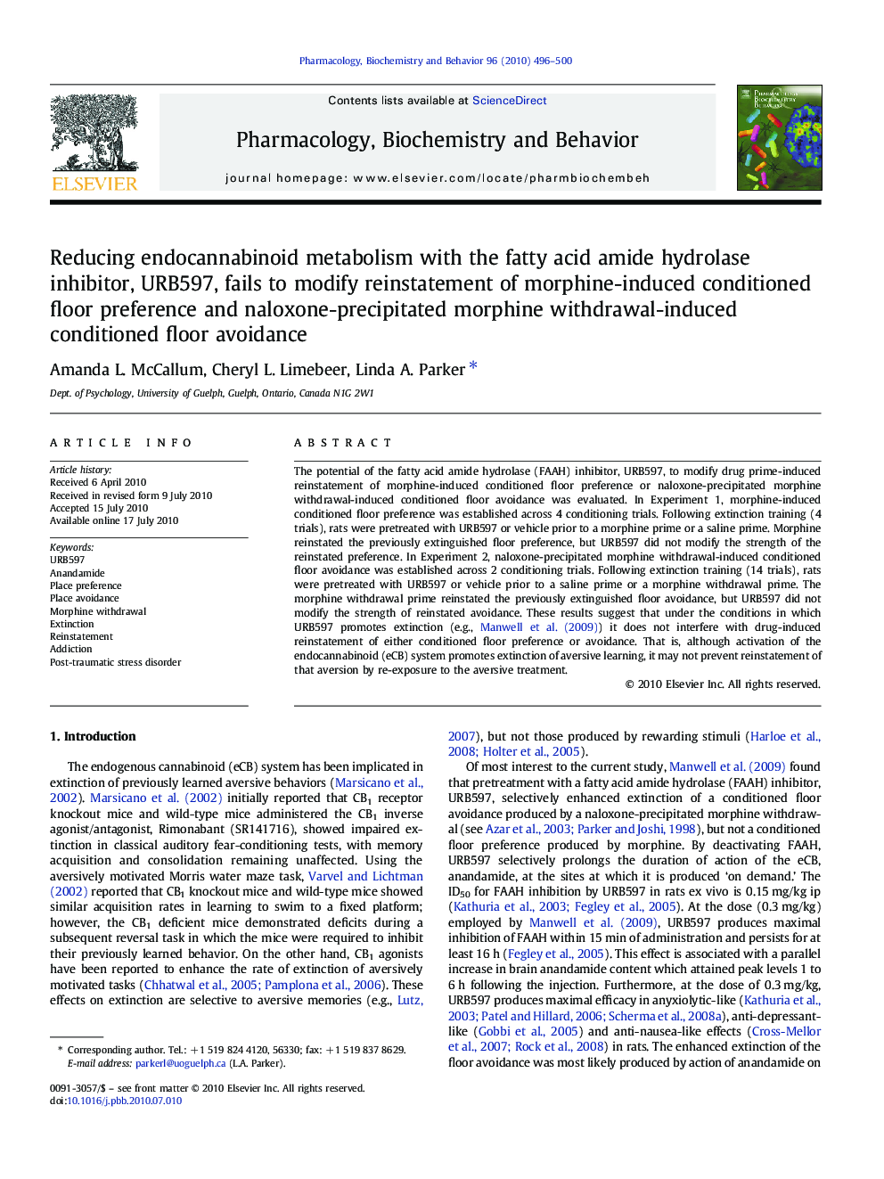 Reducing endocannabinoid metabolism with the fatty acid amide hydrolase inhibitor, URB597, fails to modify reinstatement of morphine-induced conditioned floor preference and naloxone-precipitated morphine withdrawal-induced conditioned floor avoidance