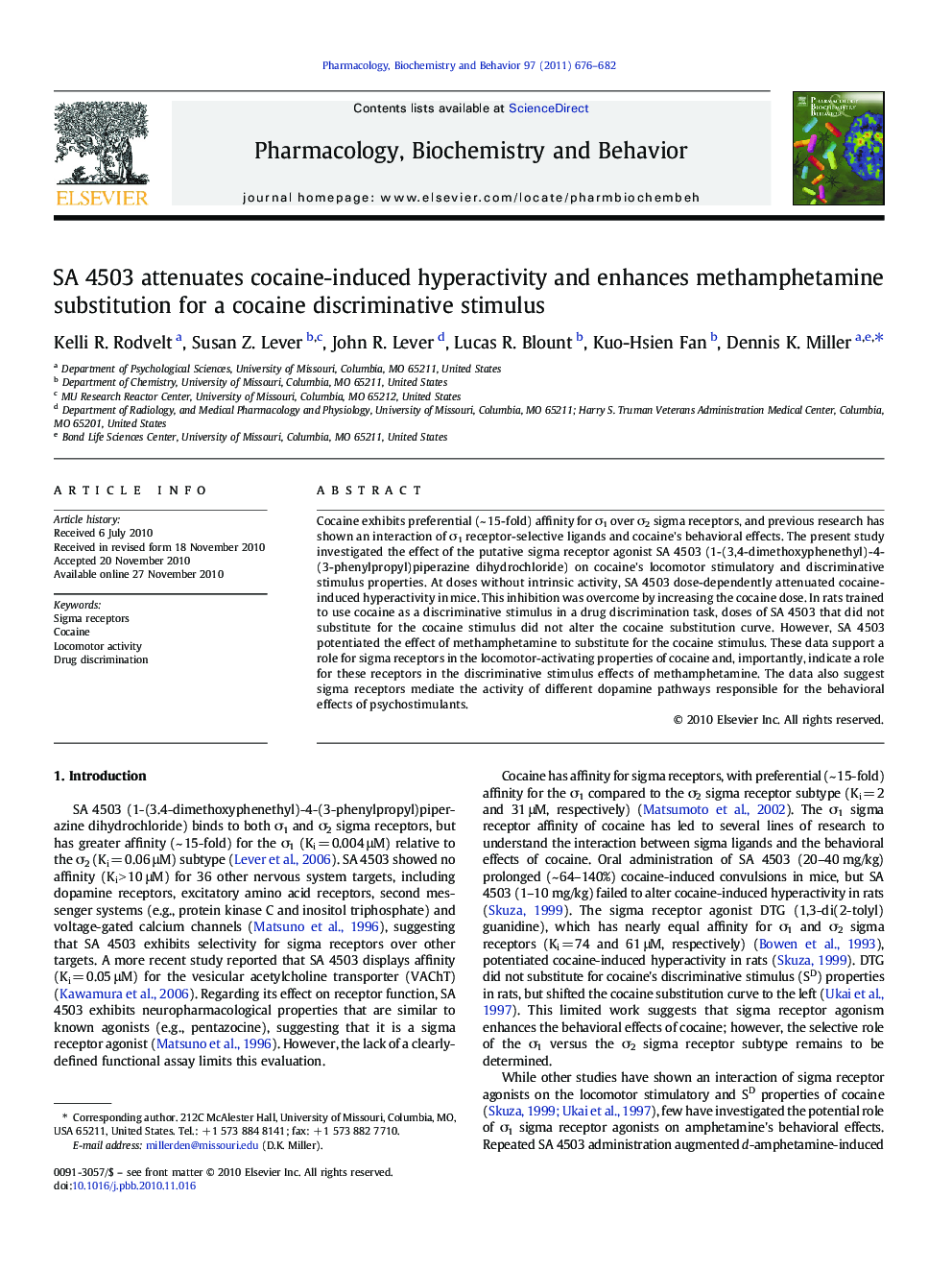 SA 4503 attenuates cocaine-induced hyperactivity and enhances methamphetamine substitution for a cocaine discriminative stimulus