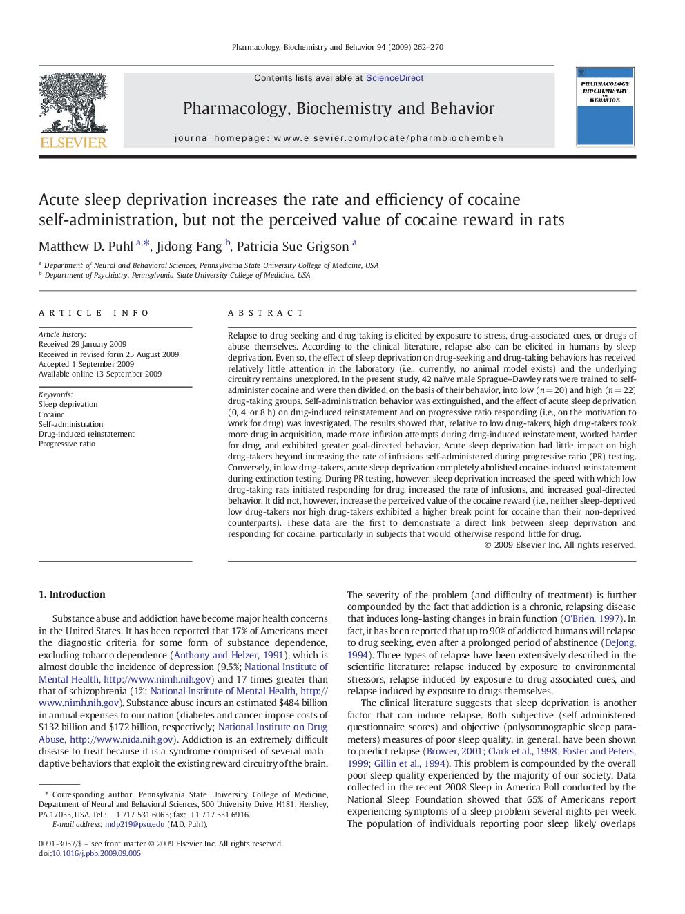 Acute sleep deprivation increases the rate and efficiency of cocaine self-administration, but not the perceived value of cocaine reward in rats