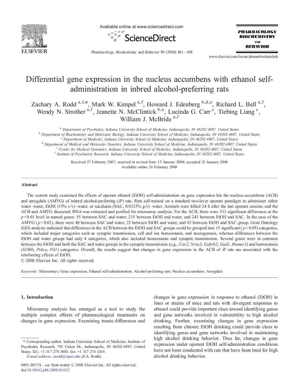 Differential gene expression in the nucleus accumbens with ethanol self-administration in inbred alcohol-preferring rats