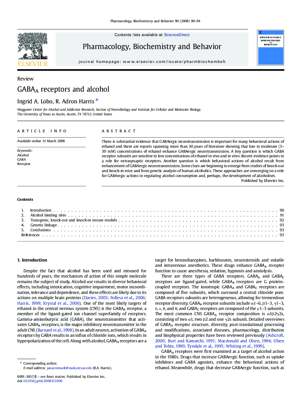 GABAA receptors and alcohol