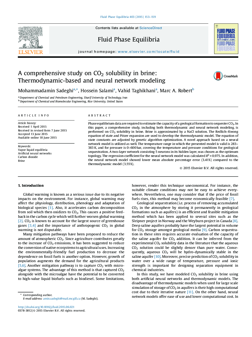 A comprehensive study on CO2 solubility in brine: Thermodynamic-based and neural network modeling