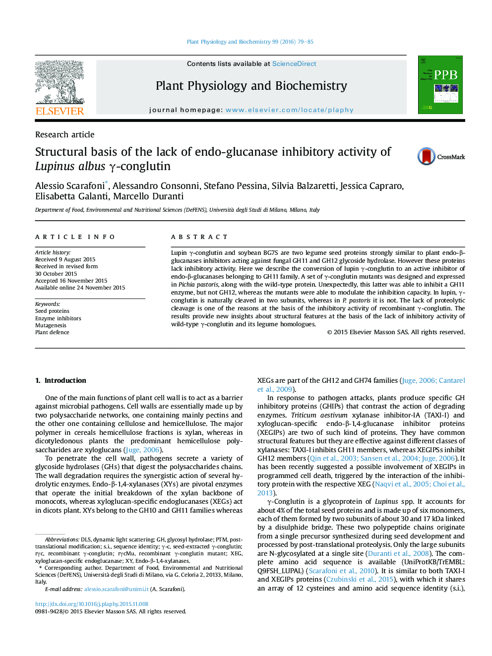 Structural basis of the lack of endo-glucanase inhibitory activity of Lupinus albus γ-conglutin