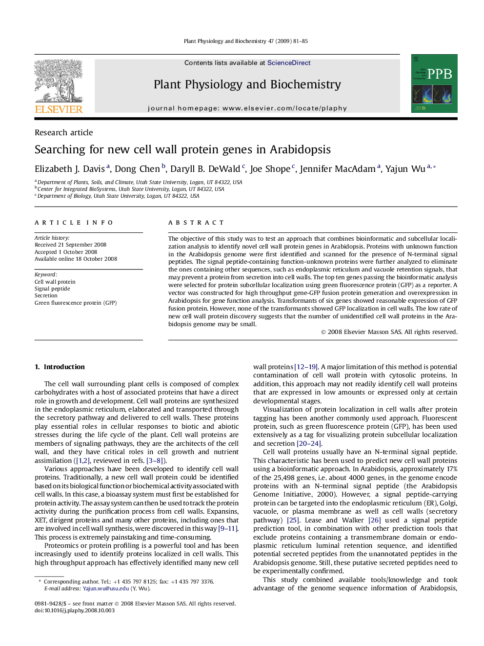 Searching for new cell wall protein genes in Arabidopsis