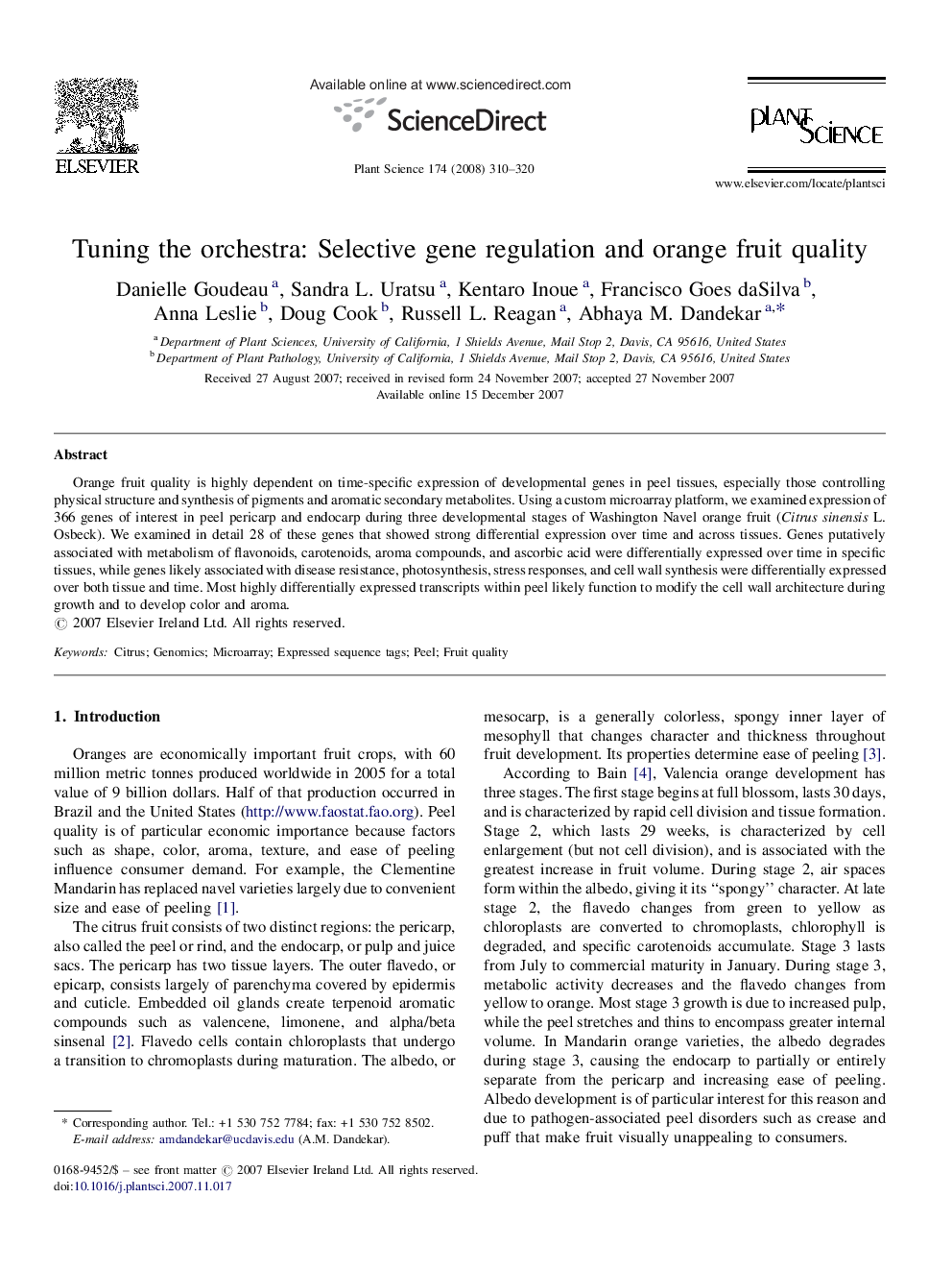 Tuning the orchestra: Selective gene regulation and orange fruit quality