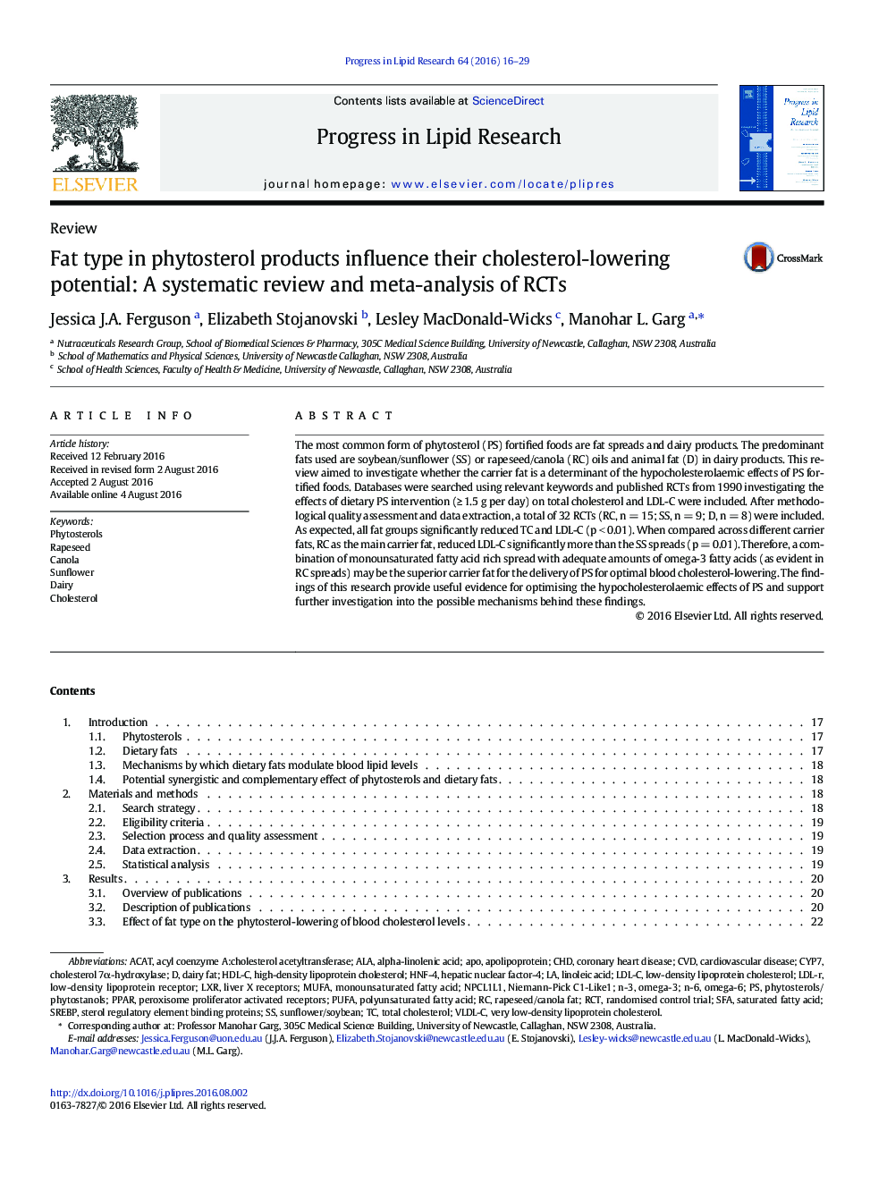 Fat type in phytosterol products influence their cholesterol-lowering potential: A systematic review and meta-analysis of RCTs