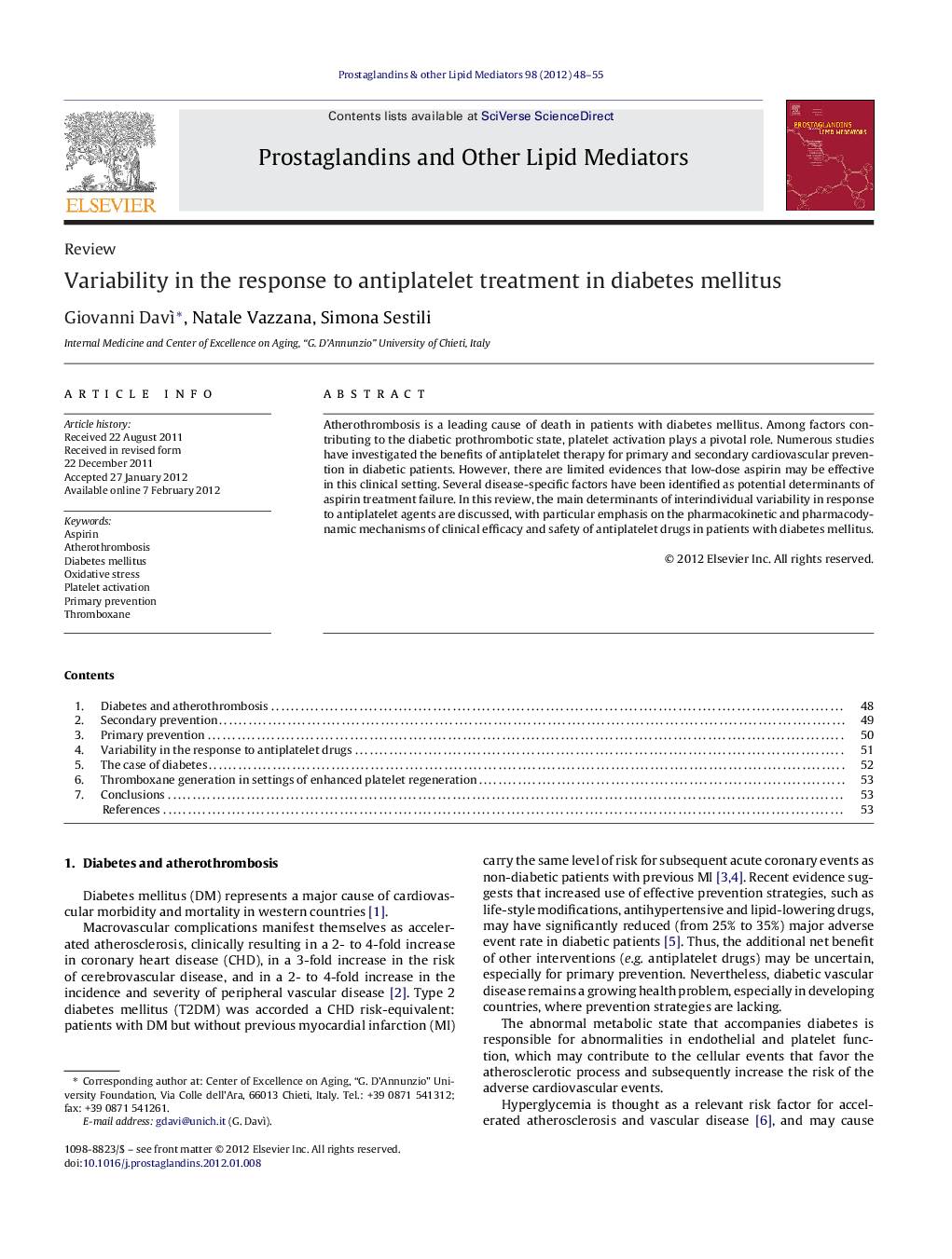 Variability in the response to antiplatelet treatment in diabetes mellitus