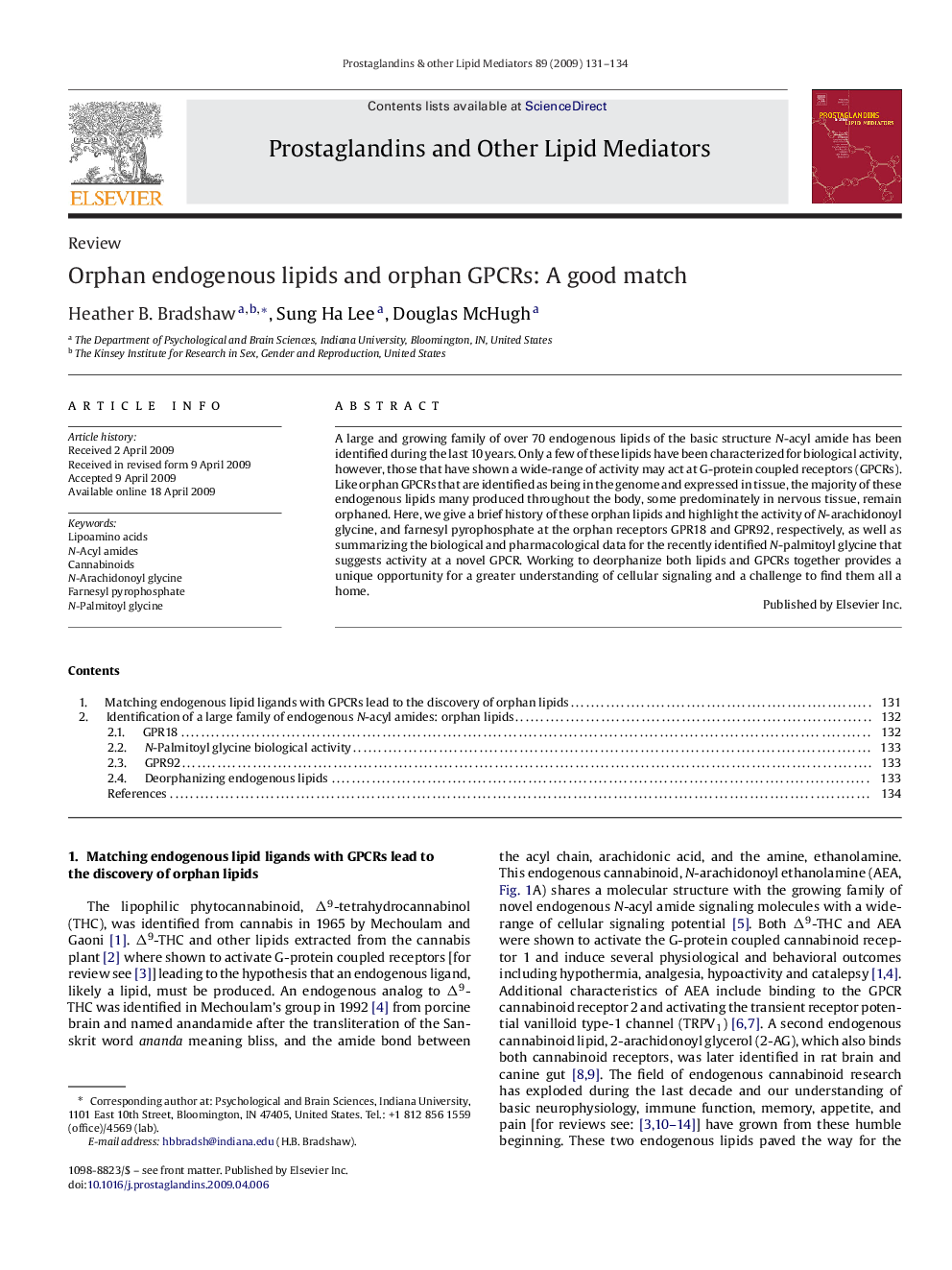 Orphan endogenous lipids and orphan GPCRs: A good match