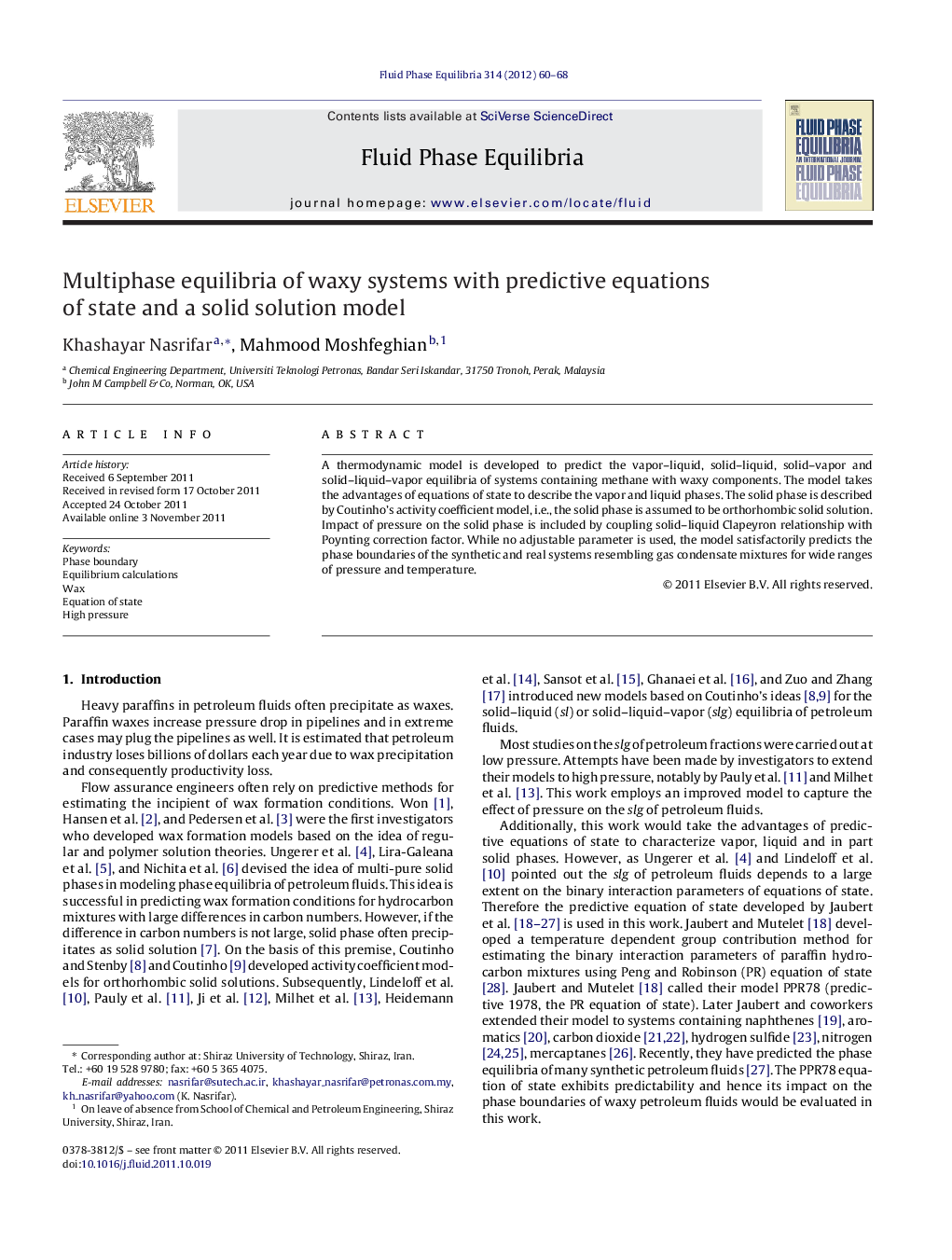 Multiphase equilibria of waxy systems with predictive equations of state and a solid solution model