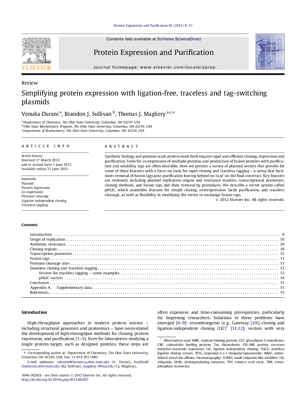 Simplifying protein expression with ligation-free, traceless and tag-switching plasmids