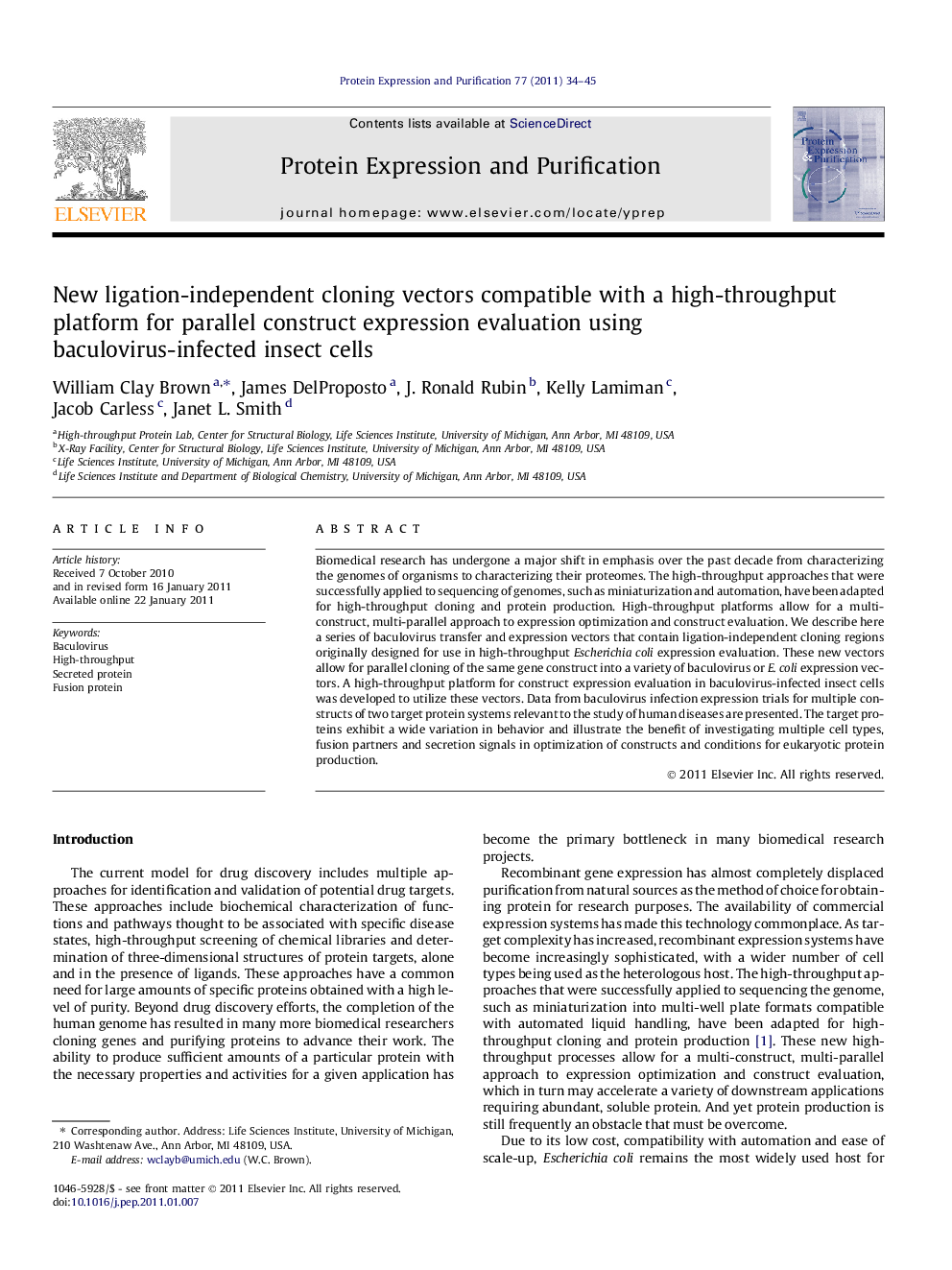 New ligation-independent cloning vectors compatible with a high-throughput platform for parallel construct expression evaluation using baculovirus-infected insect cells