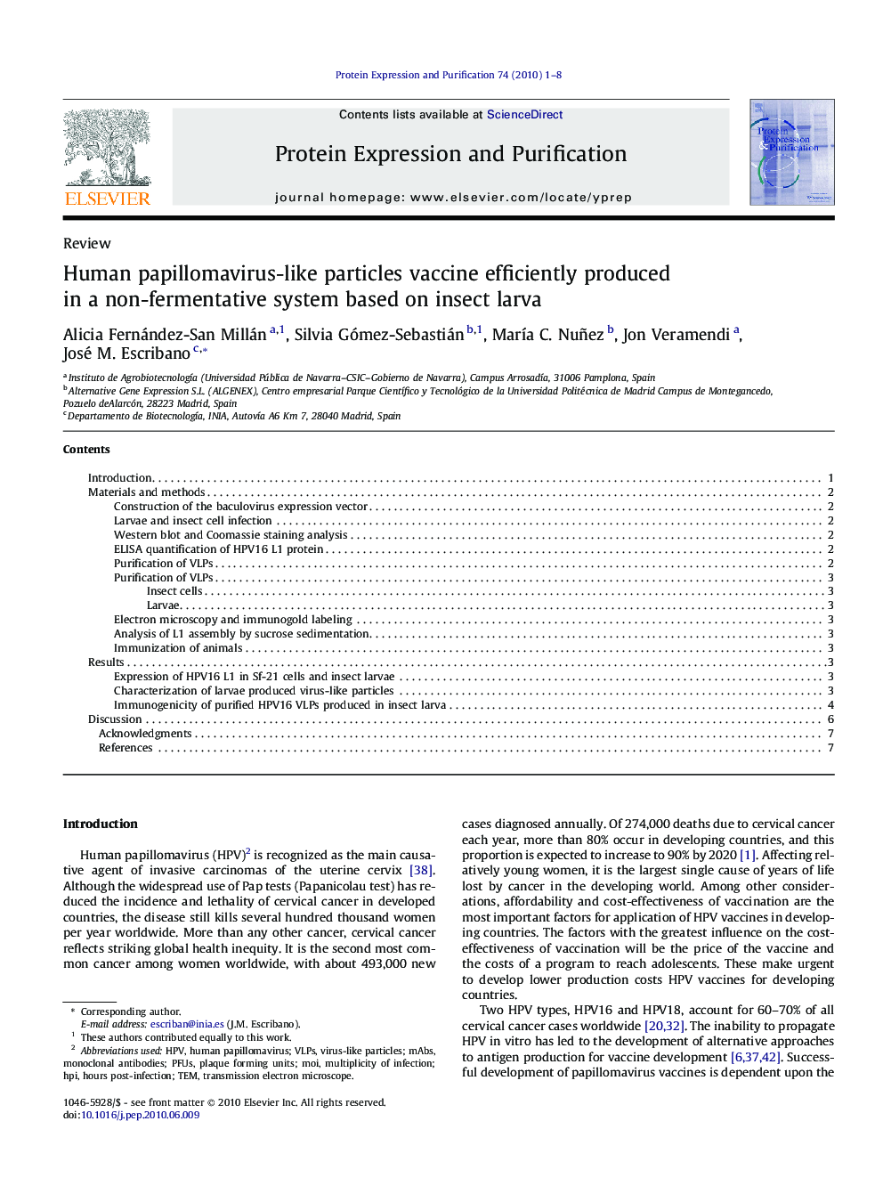 Human papillomavirus-like particles vaccine efficiently produced in a non-fermentative system based on insect larva