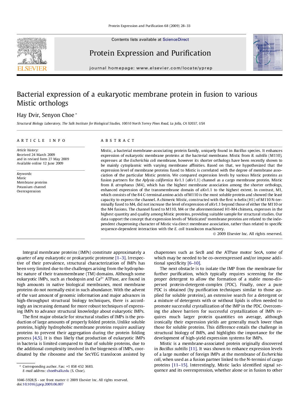 Bacterial expression of a eukaryotic membrane protein in fusion to various Mistic orthologs