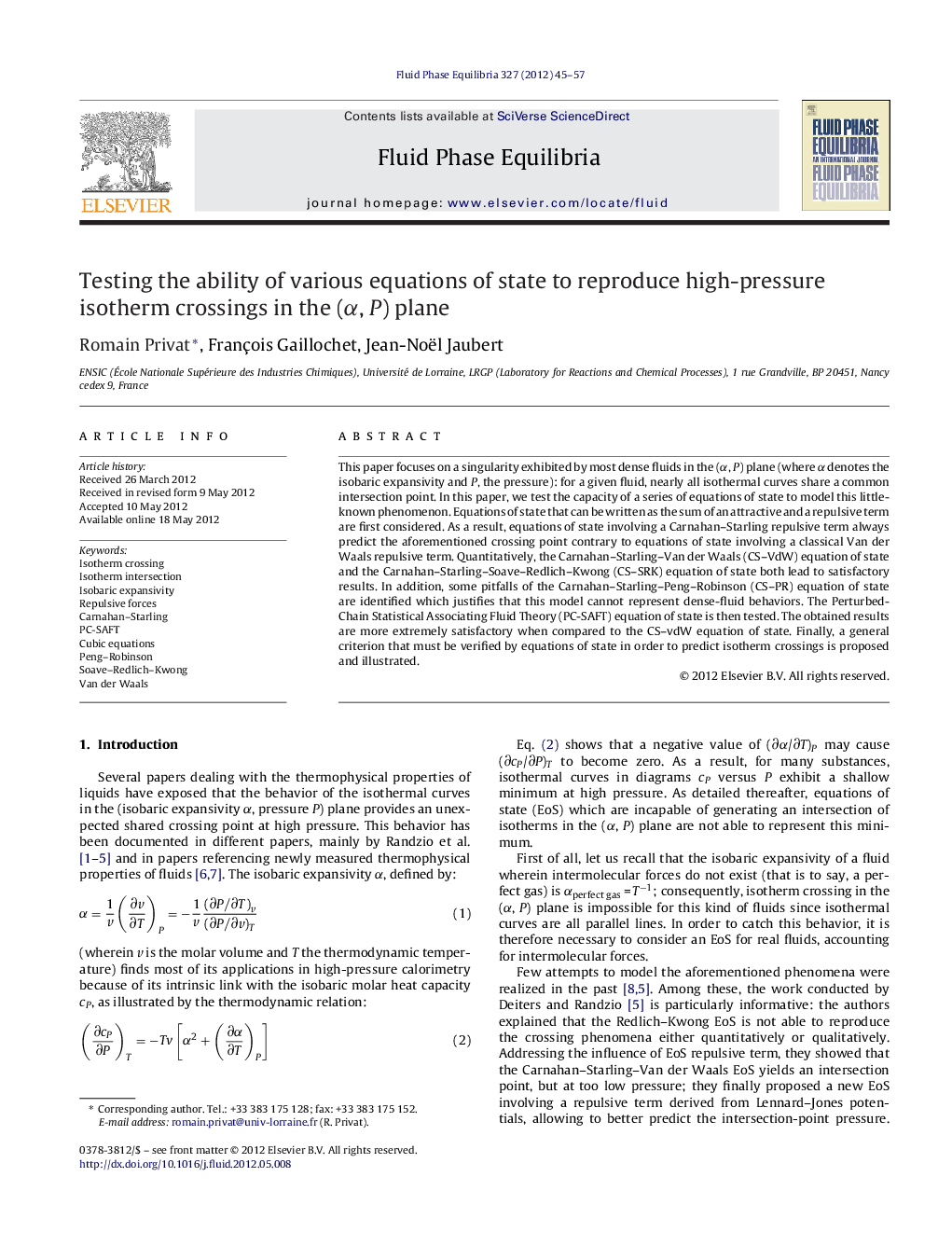 Testing the ability of various equations of state to reproduce high-pressure isotherm crossings in the (α, P) plane