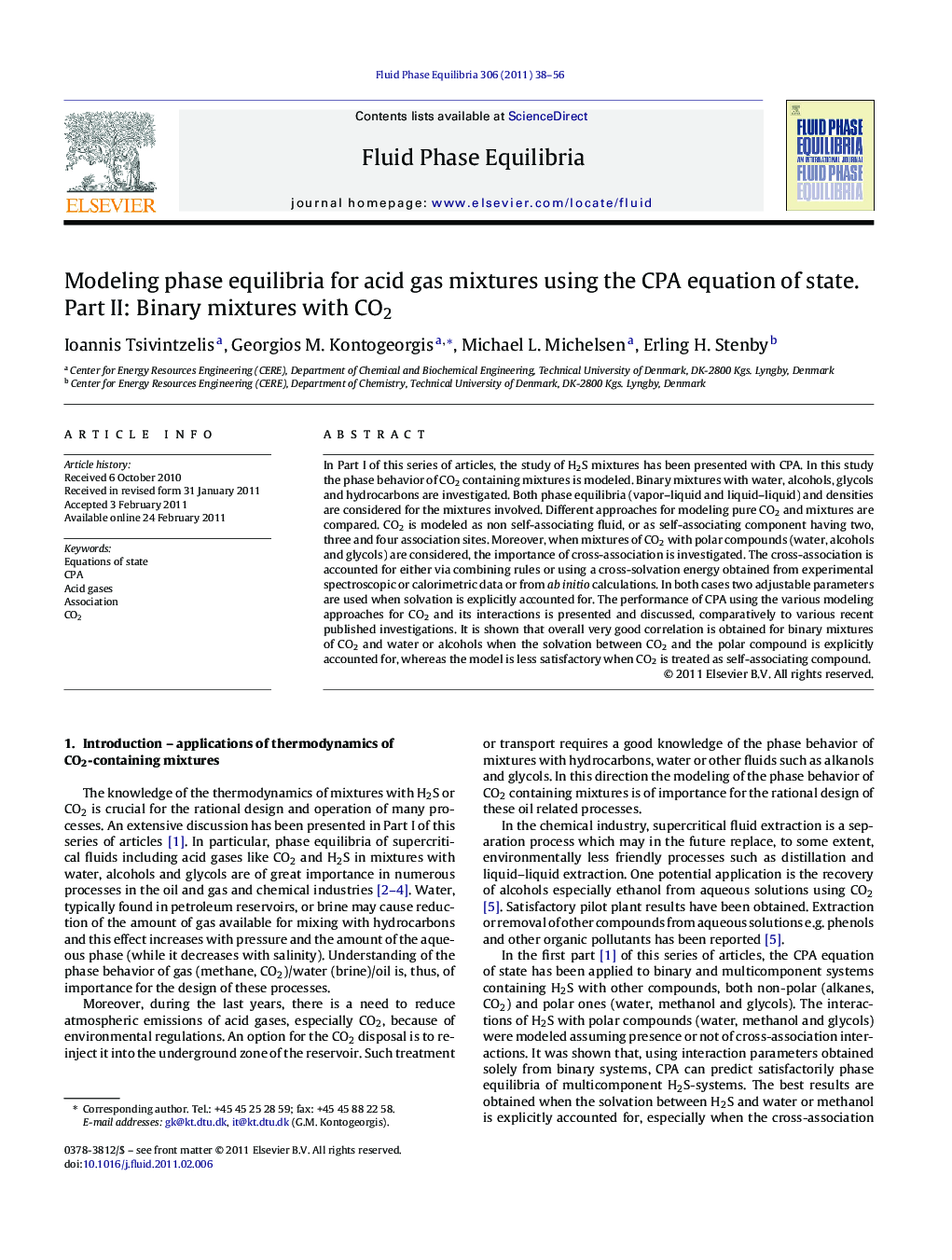 Modeling phase equilibria for acid gas mixtures using the CPA equation of state. Part II: Binary mixtures with CO2