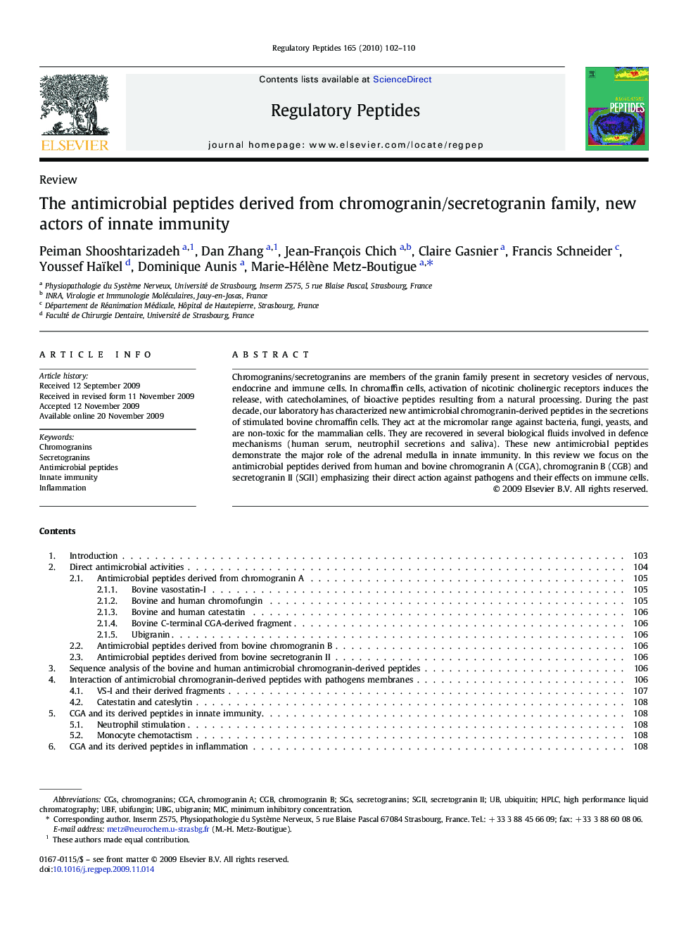 The antimicrobial peptides derived from chromogranin/secretogranin family, new actors of innate immunity