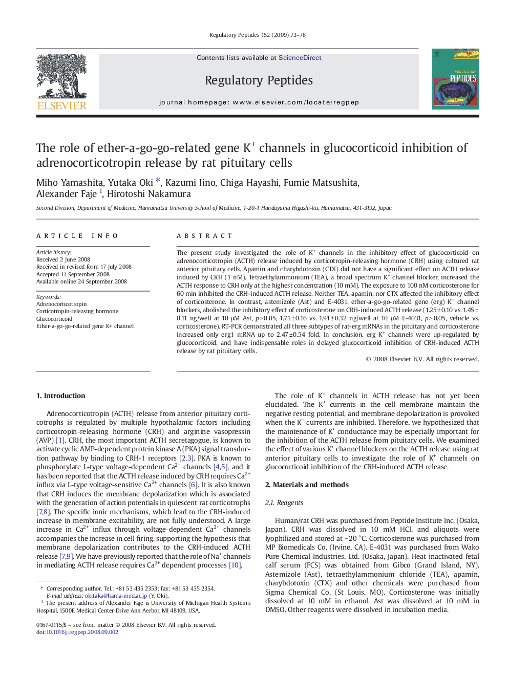 The role of ether-a-go-go-related gene K+ channels in glucocorticoid inhibition of adrenocorticotropin release by rat pituitary cells