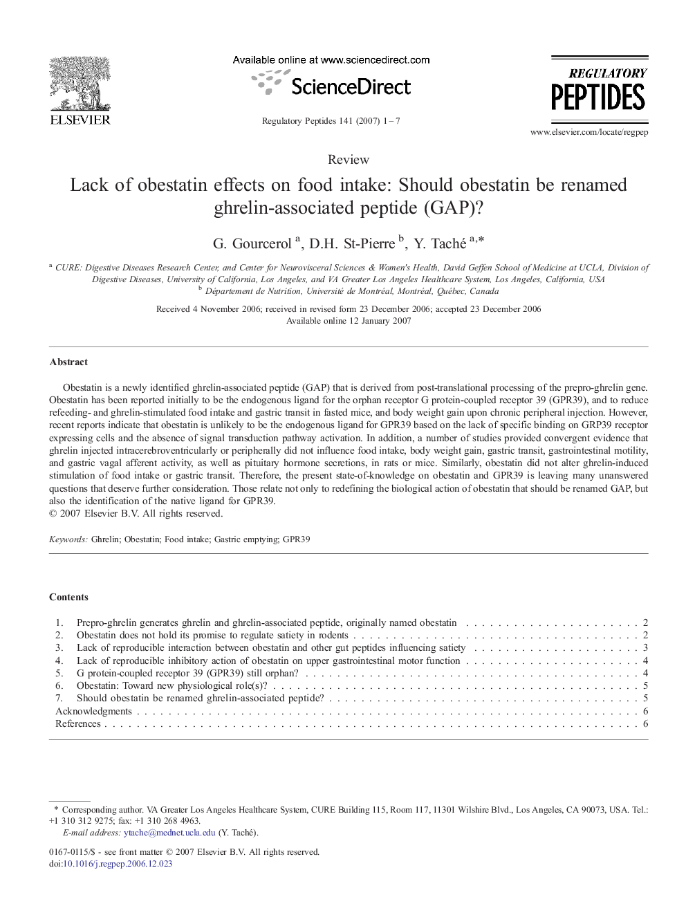 Lack of obestatin effects on food intake: Should obestatin be renamed ghrelin-associated peptide (GAP)?