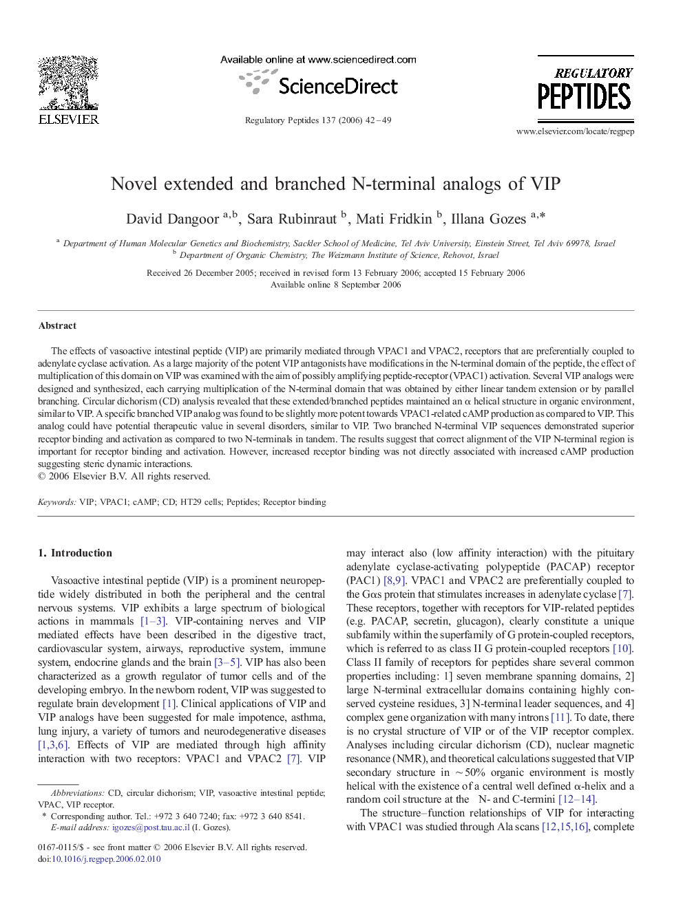 Novel extended and branched N-terminal analogs of VIP