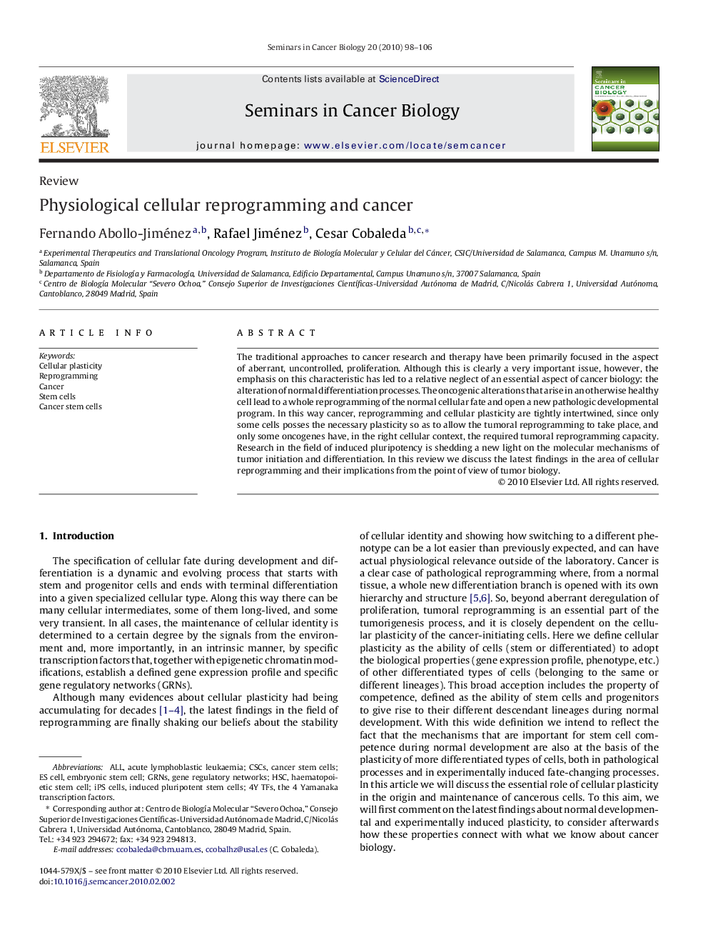 Physiological cellular reprogramming and cancer