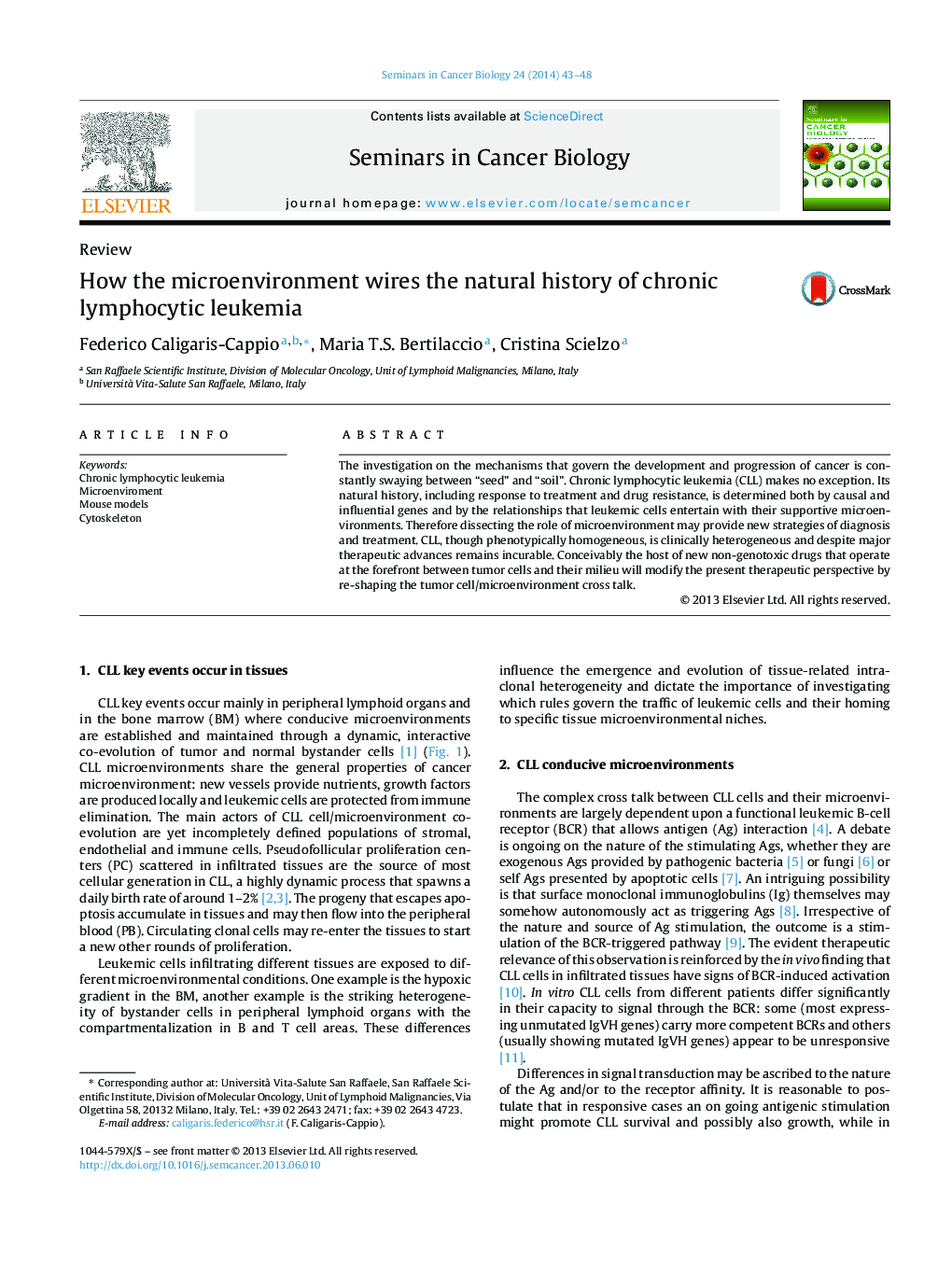 How the microenvironment wires the natural history of chronic lymphocytic leukemia