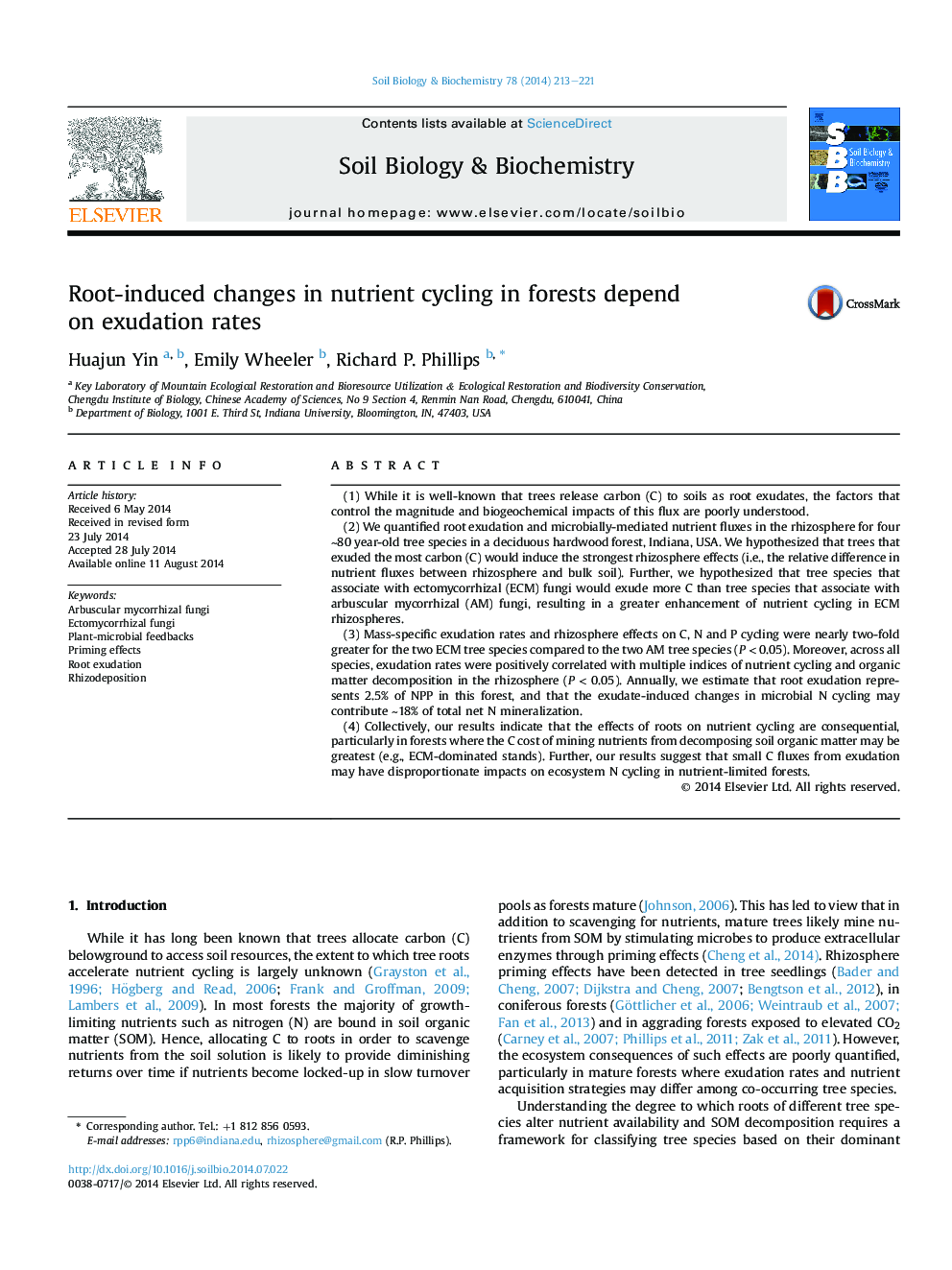 Root-induced changes in nutrient cycling in forests depend on exudation rates