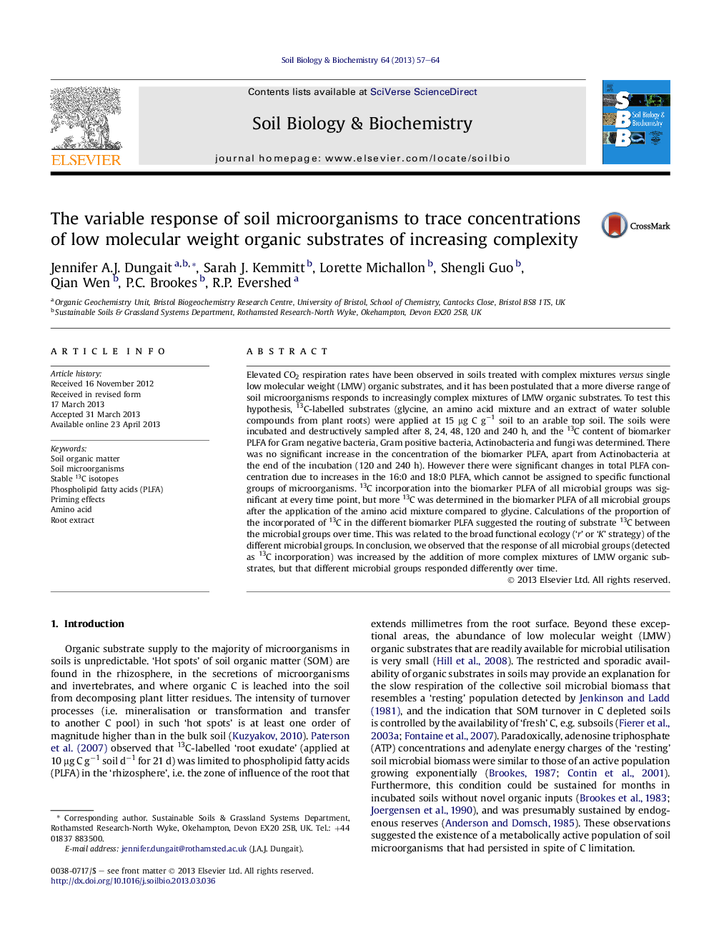 The variable response of soil microorganisms to trace concentrations of low molecular weight organic substrates of increasing complexity