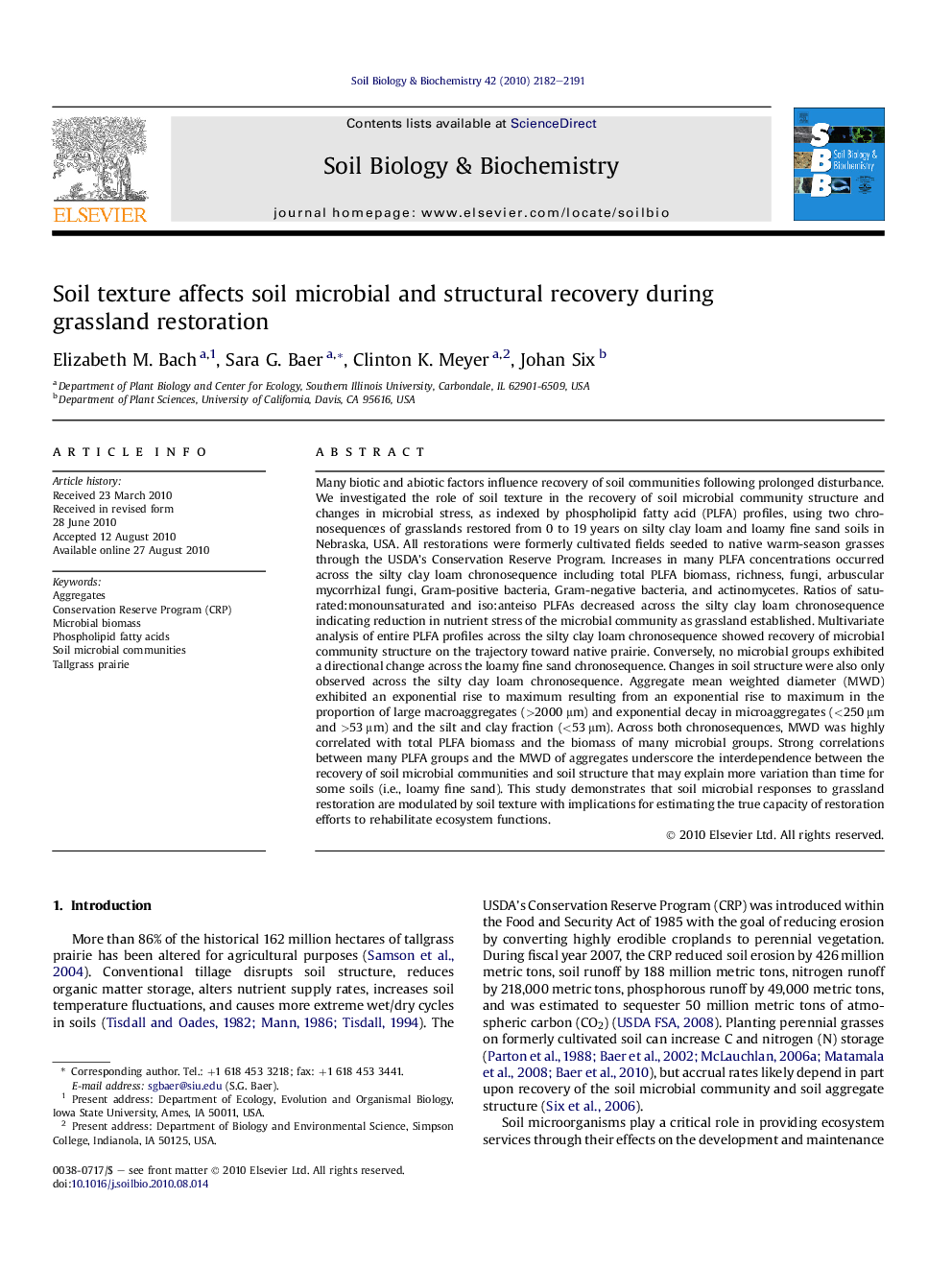 Soil texture affects soil microbial and structural recovery during grassland restoration