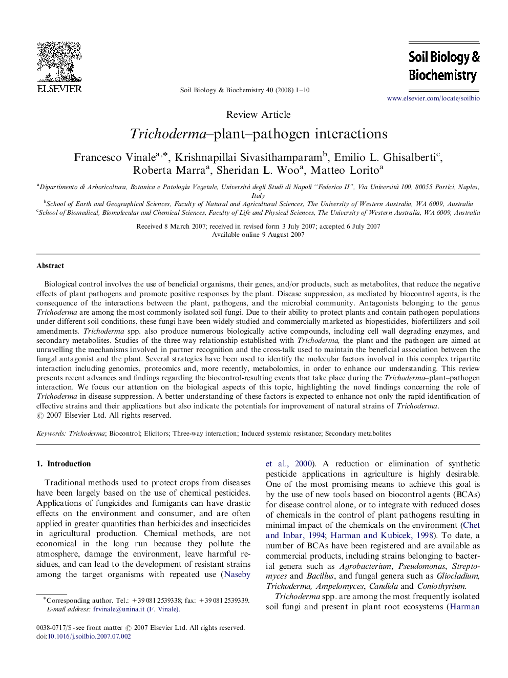 Trichoderma–plant–pathogen interactions