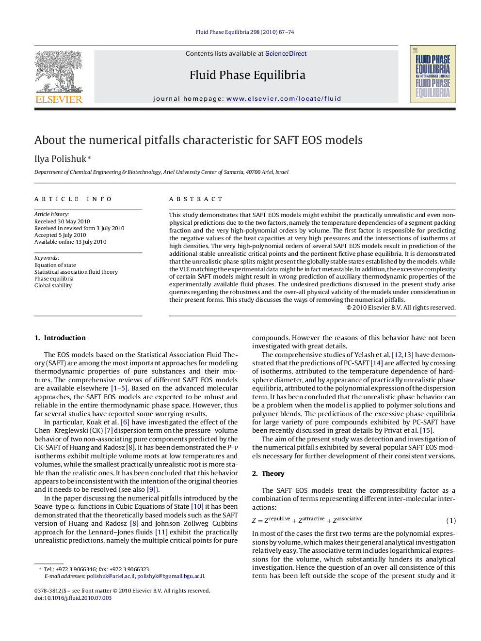 About the numerical pitfalls characteristic for SAFT EOS models