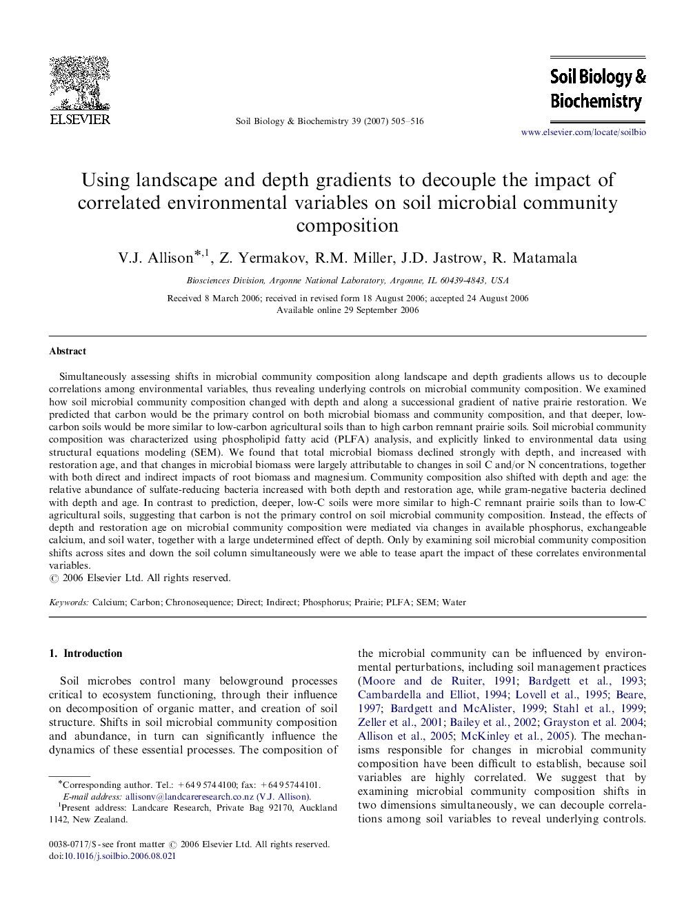 Using landscape and depth gradients to decouple the impact of correlated environmental variables on soil microbial community composition