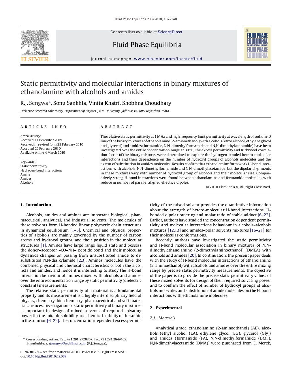 Static permittivity and molecular interactions in binary mixtures of ethanolamine with alcohols and amides