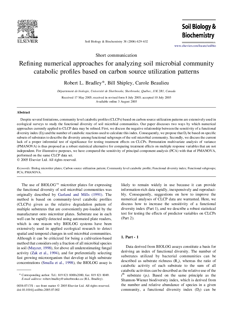 Refining numerical approaches for analyzing soil microbial community catabolic profiles based on carbon source utilization patterns