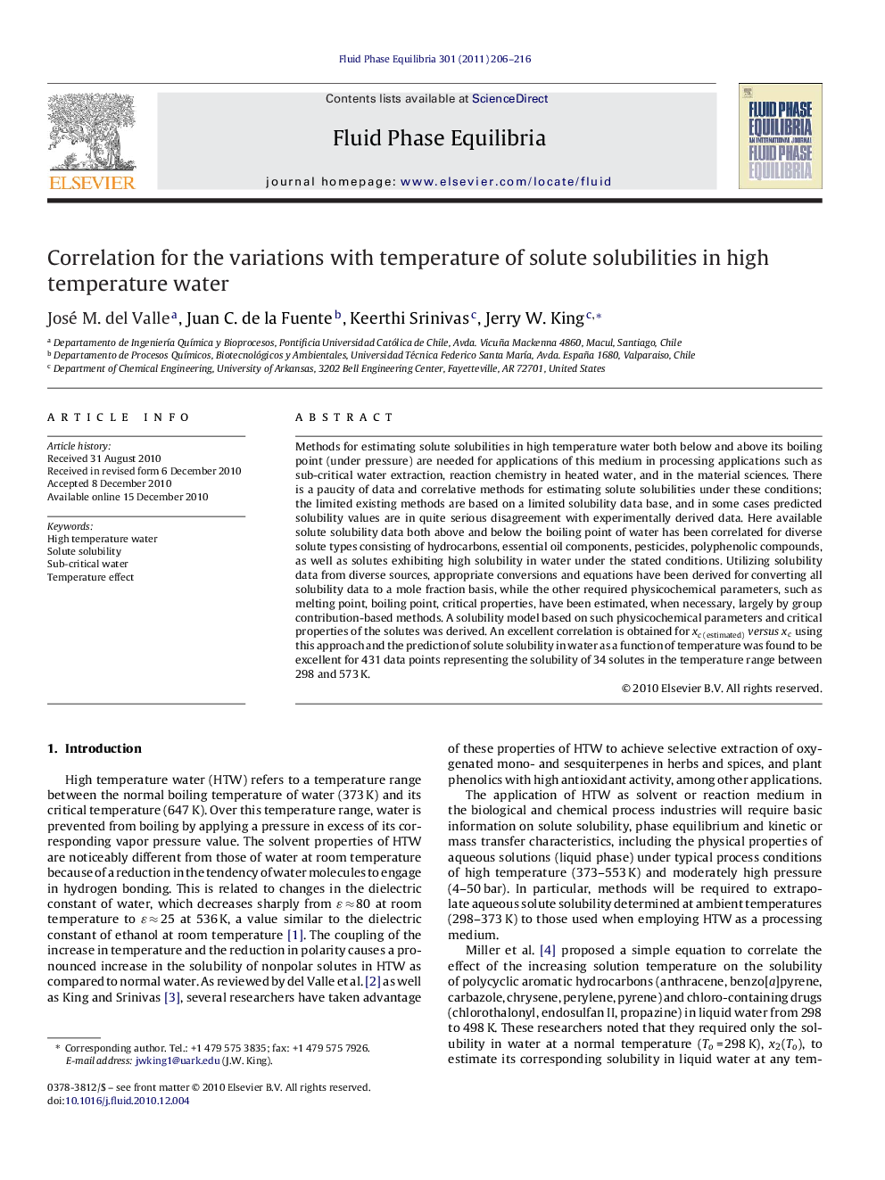 Correlation for the variations with temperature of solute solubilities in high temperature water