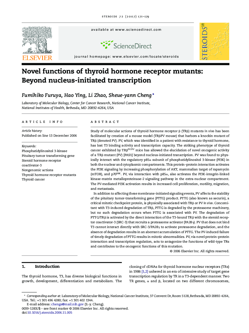 Novel functions of thyroid hormone receptor mutants: Beyond nucleus-initiated transcription