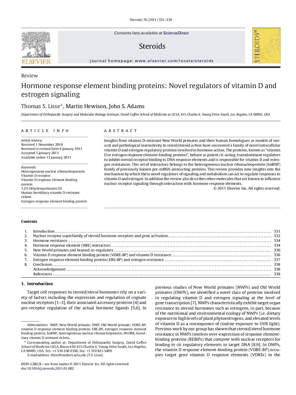 Hormone response element binding proteins: Novel regulators of vitamin D and estrogen signaling