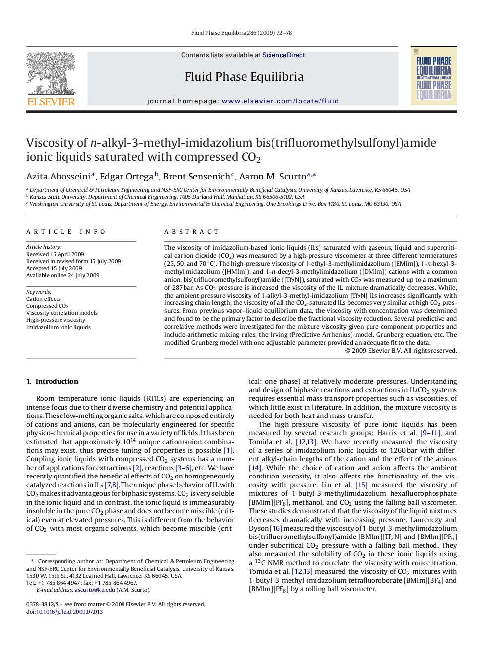 Viscosity of n-alkyl-3-methyl-imidazolium bis(trifluoromethylsulfonyl)amide ionic liquids saturated with compressed CO2