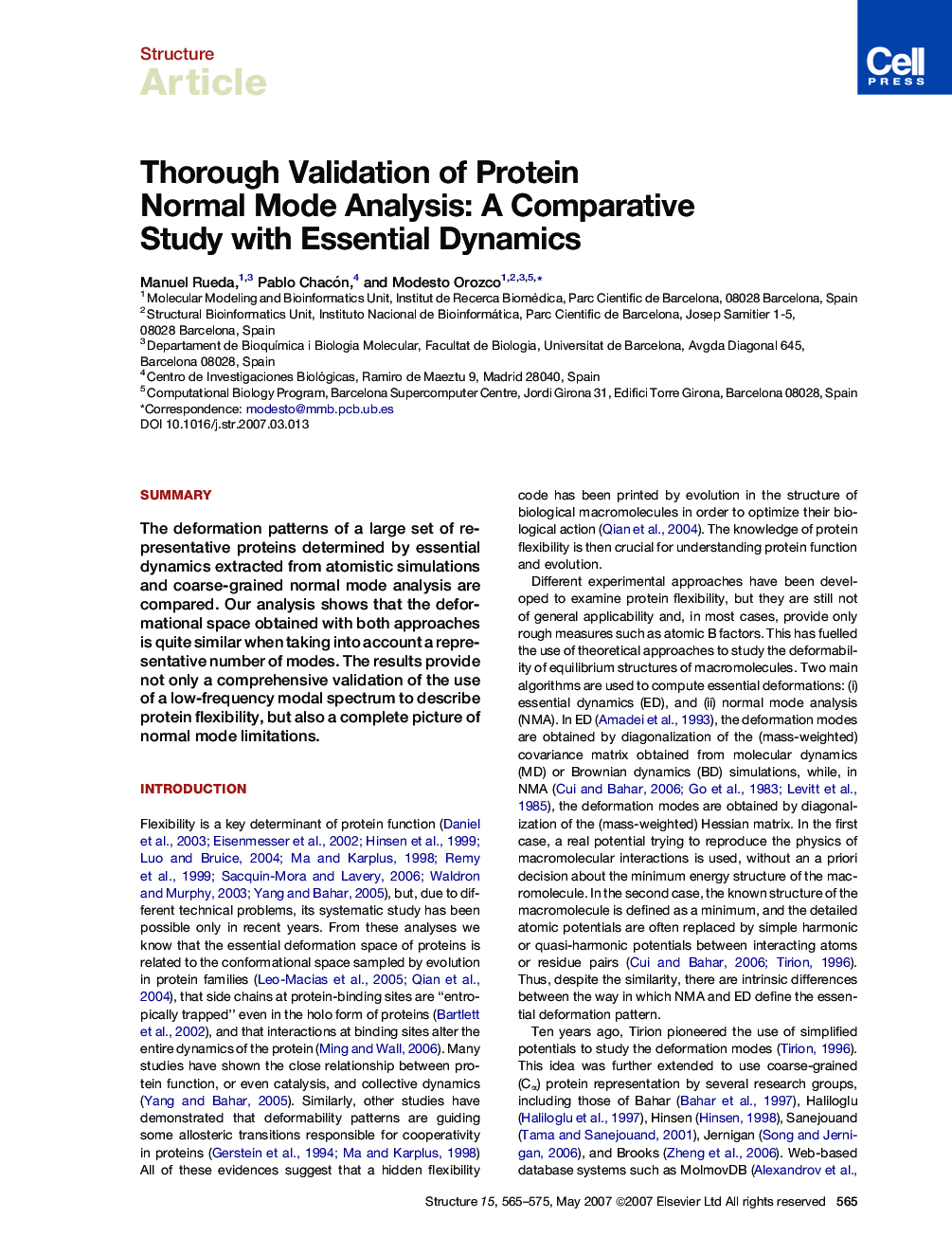 Thorough Validation of Protein Normal Mode Analysis: A Comparative Study with Essential Dynamics