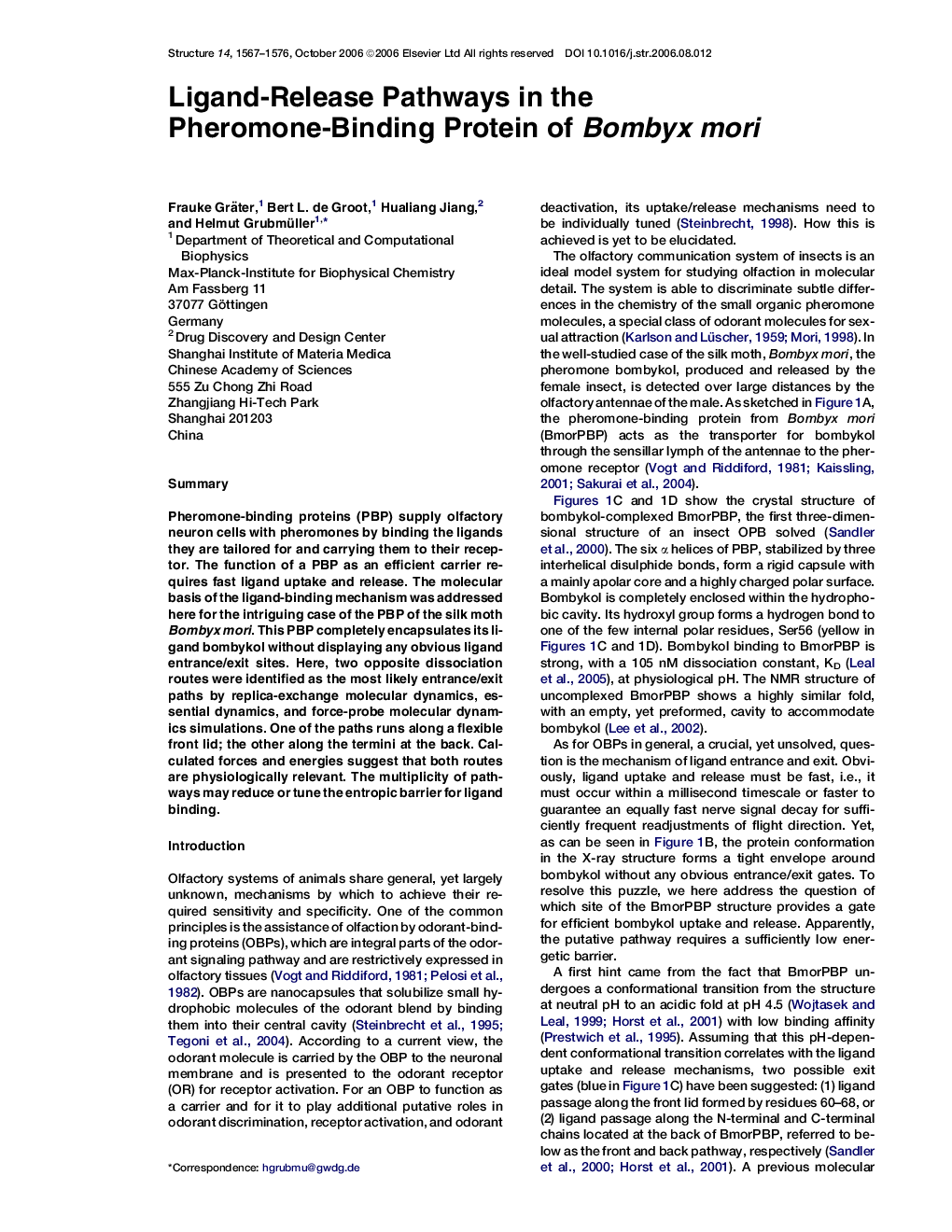 Ligand-Release Pathways in the Pheromone-Binding Protein of Bombyx mori