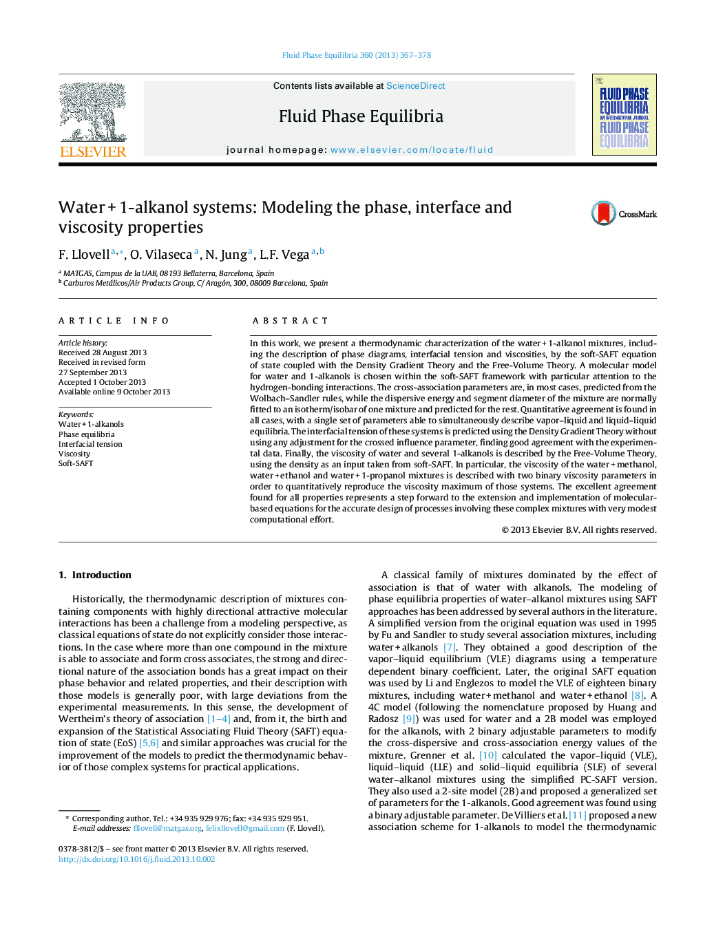 Water + 1-alkanol systems: Modeling the phase, interface and viscosity properties